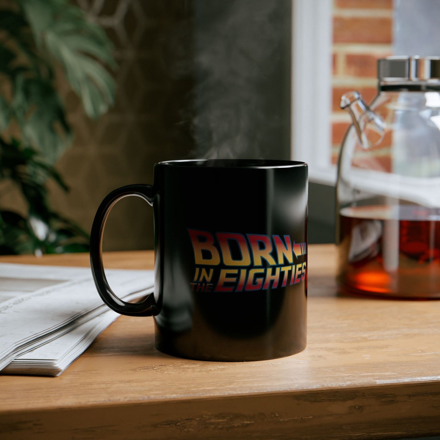 'Born in the Eighties' Black Coffee Mug - Retro Style 11oz & 15oz