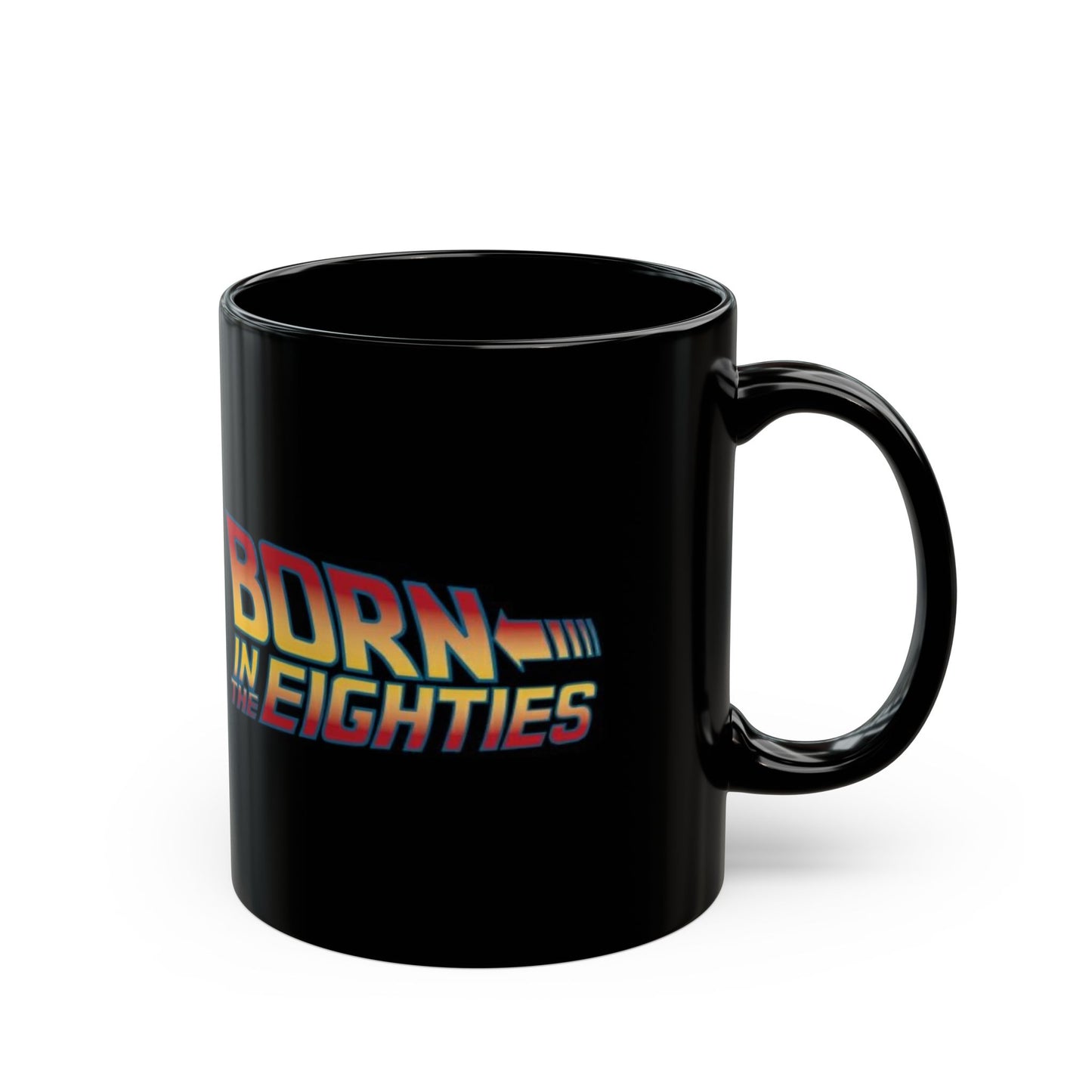 'Born in the Eighties' Black Coffee Mug - Retro Style 11oz & 15oz