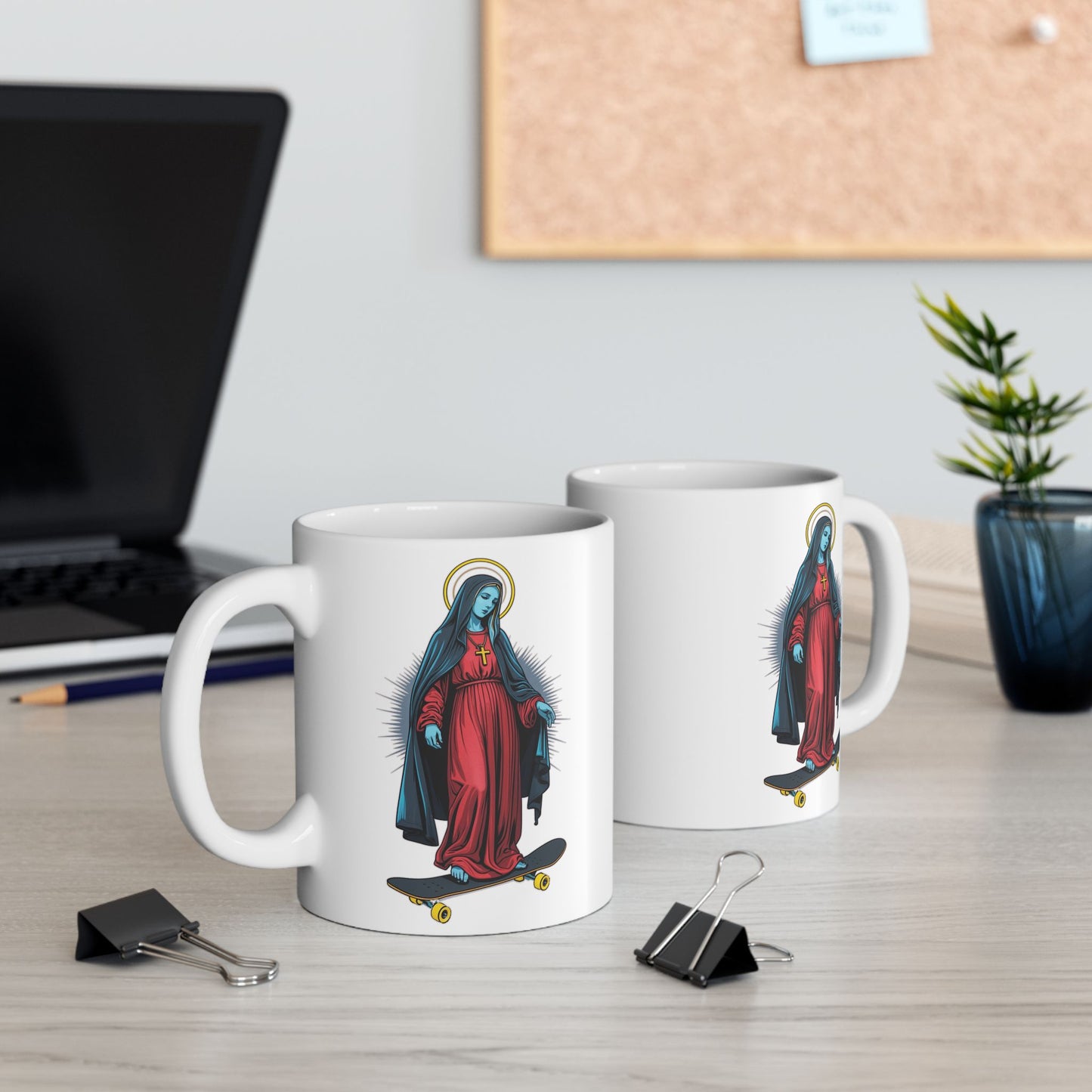 Cool Saint Skateboarder Ceramic Mug - Perfect for Coffee Lovers