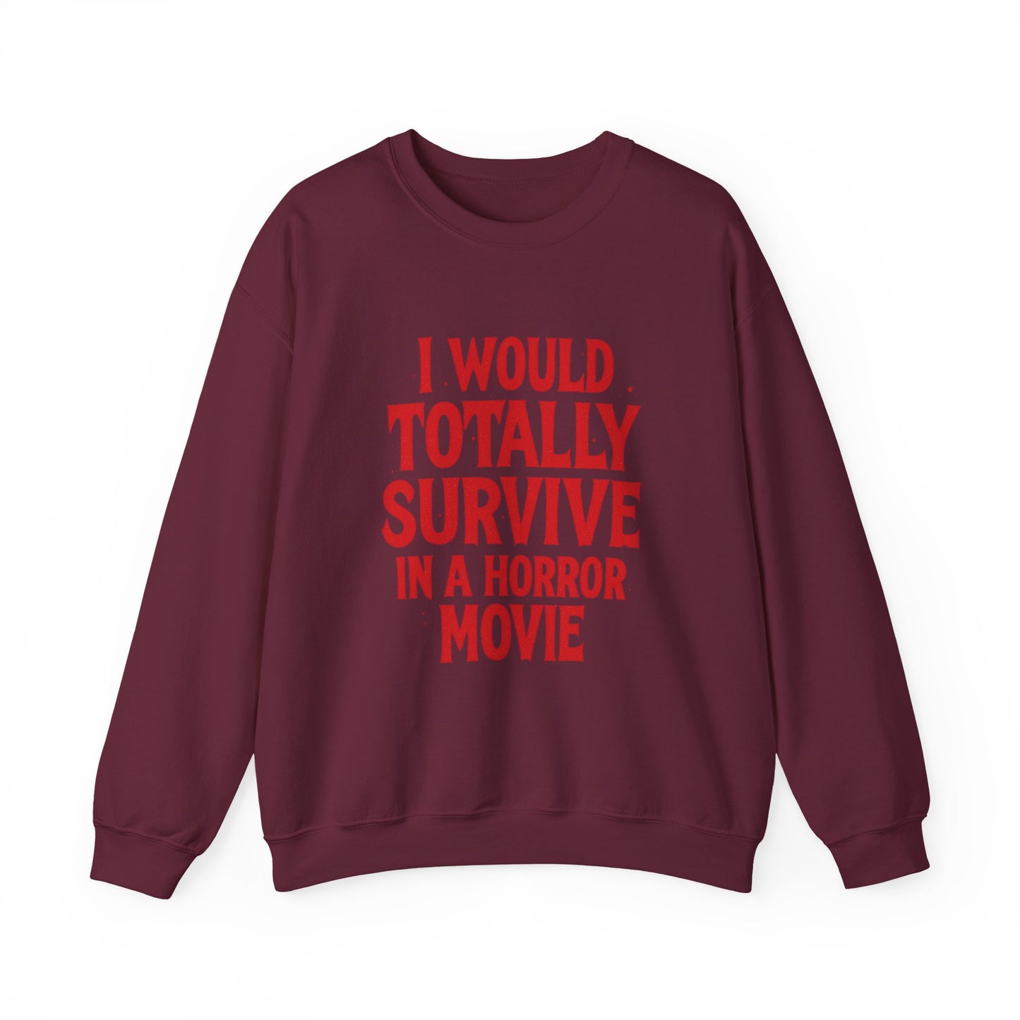 Horror Movie Survivor Sweatshirt, Halloween Crewneck Jumper, Scary Movie Fan Gift, Cozy Movie Night Top, Unisex Fleece Pullover, Horror Buff