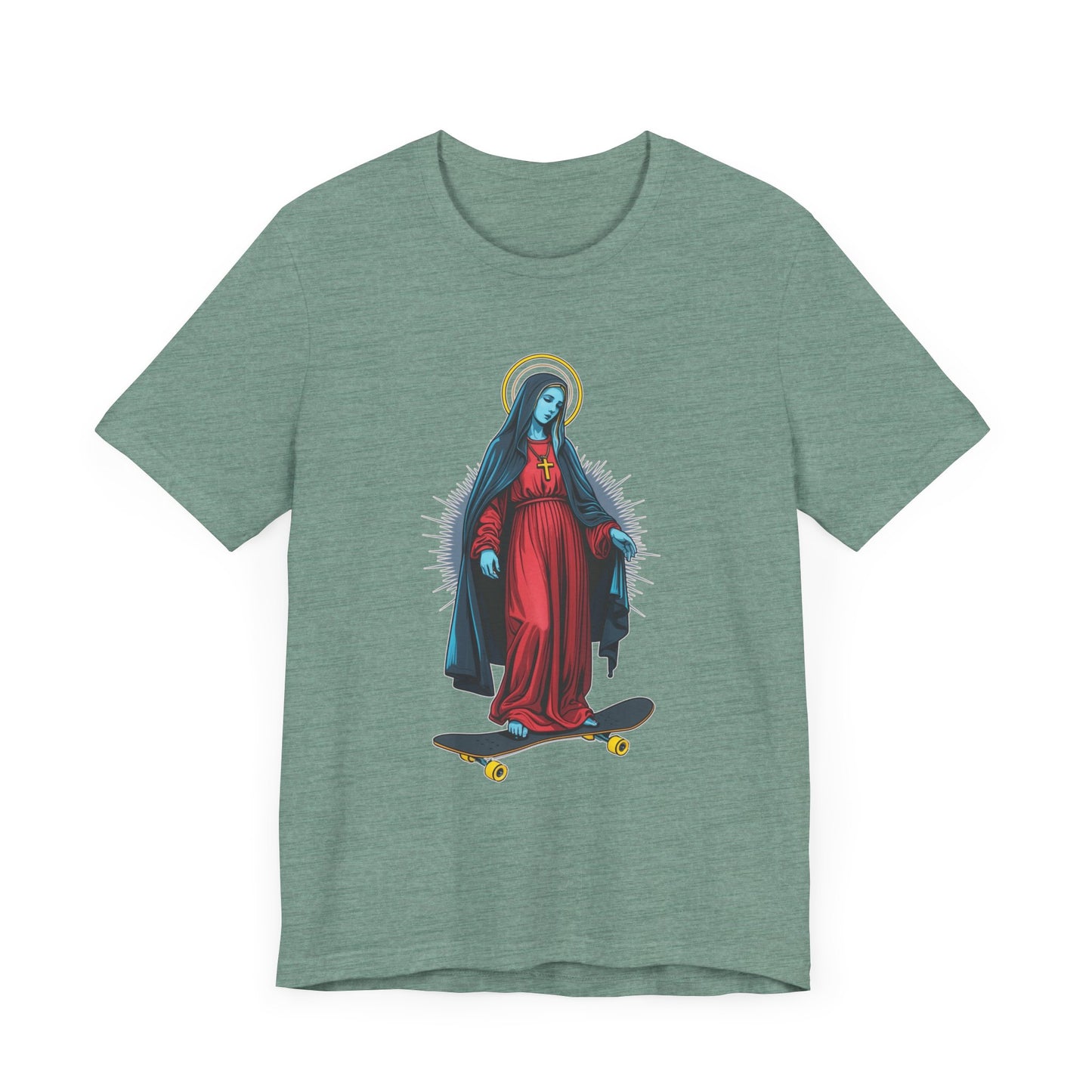 Graphic Tee - Virgin Mary on Skateboard
