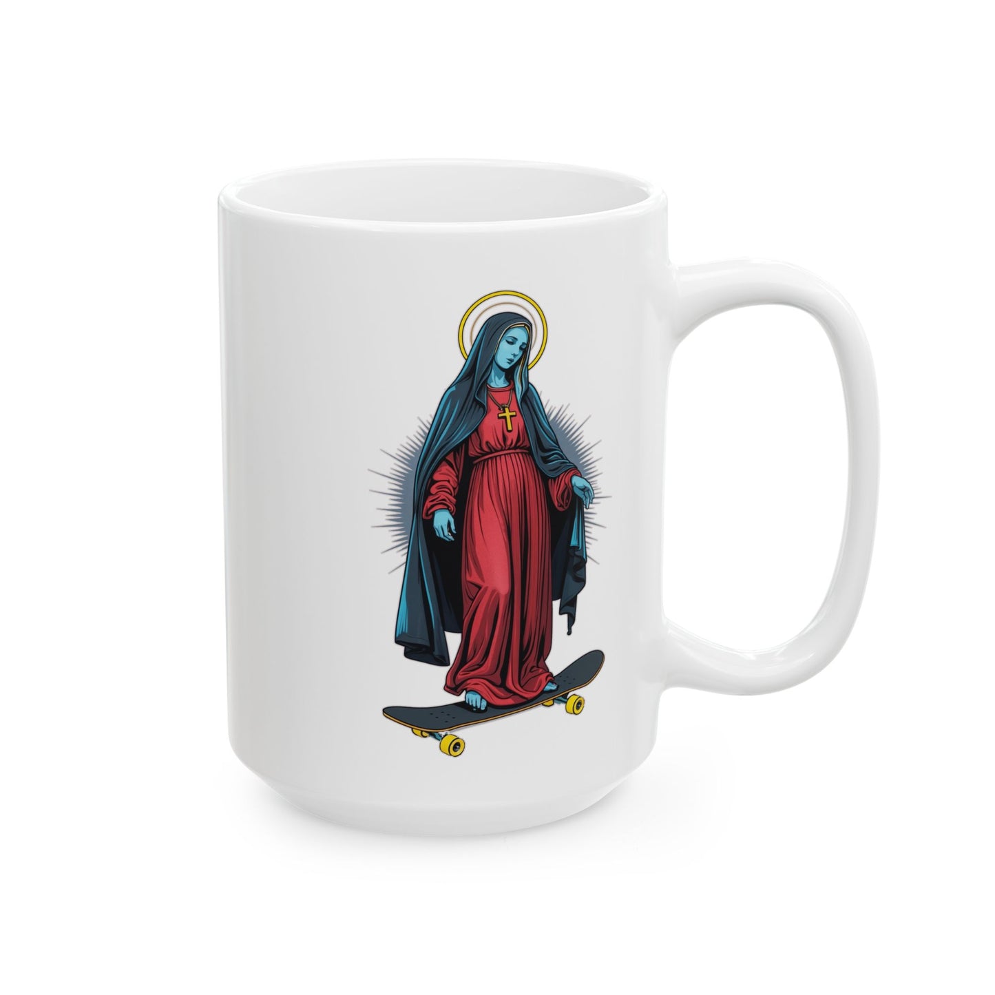 Cool Saint Skateboarder Ceramic Mug - Perfect for Coffee Lovers