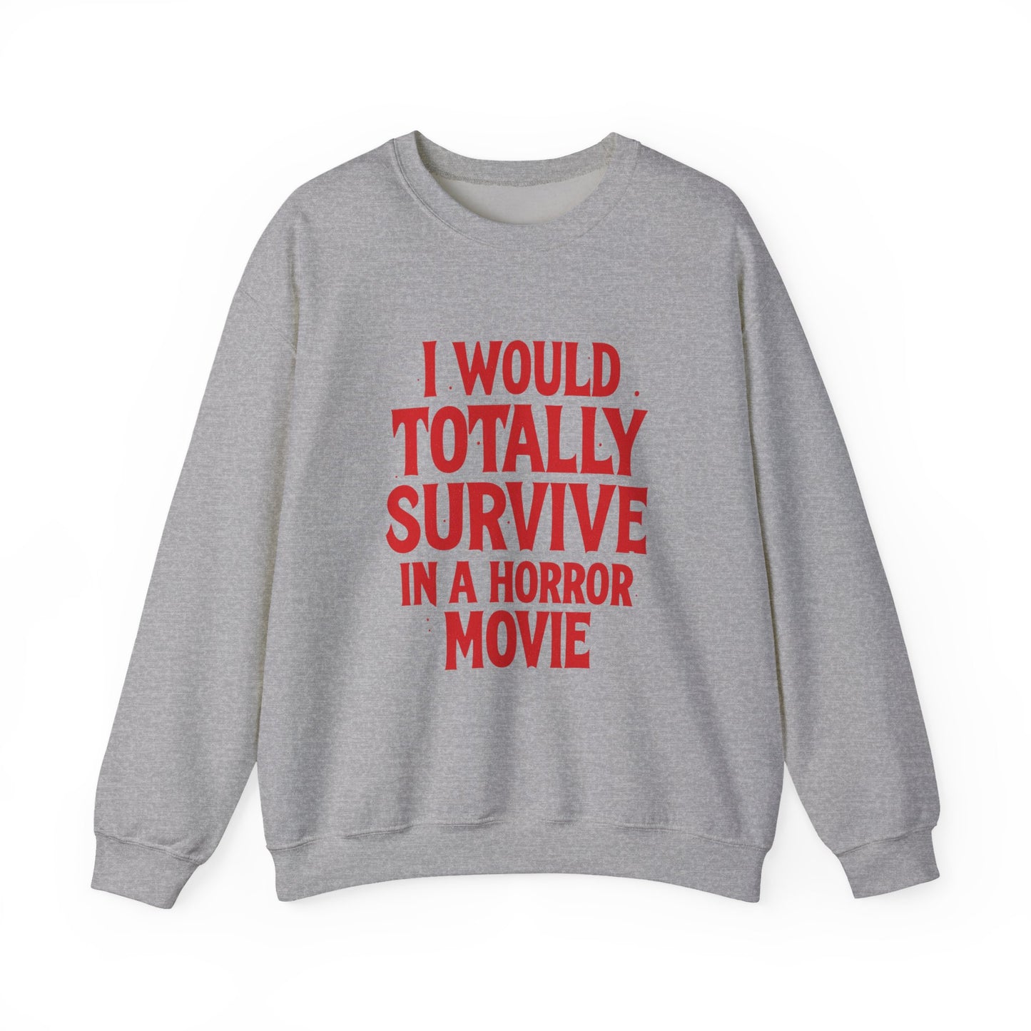 Horror Movie Survivor Sweatshirt, Halloween Crewneck Jumper, Scary Movie Fan Gift, Cozy Movie Night Top, Unisex Fleece Pullover, Horror Buff