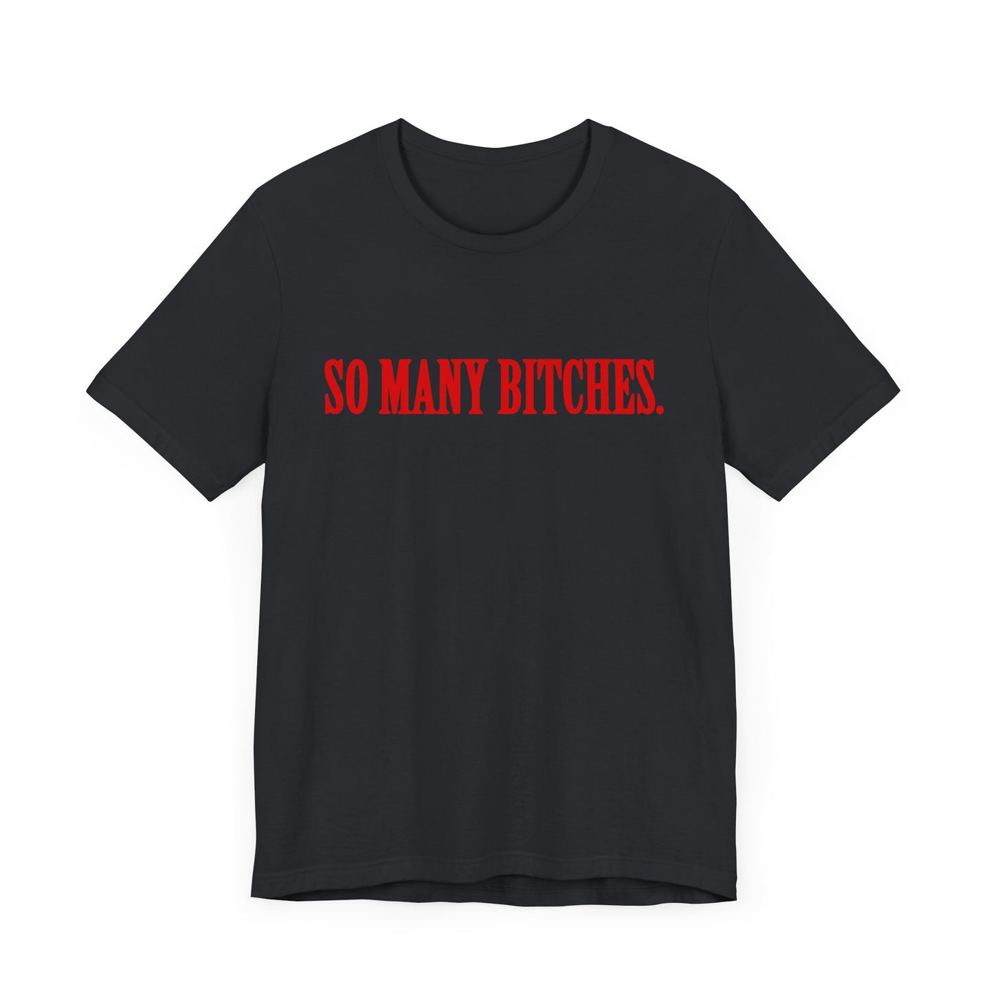 Funny Unisex Jersey Short Sleeve Tee - So Many Bitches Design
