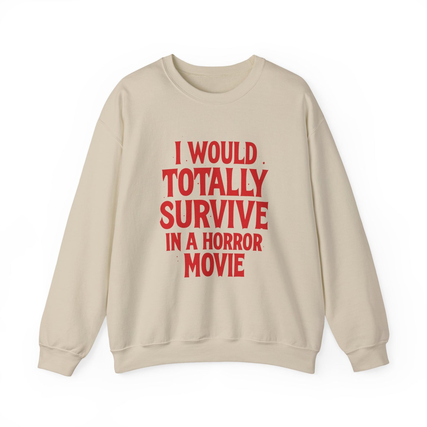 Horror Movie Survivor Sweatshirt, Halloween Crewneck Jumper, Scary Movie Fan Gift, Cozy Movie Night Top, Unisex Fleece Pullover, Horror Buff