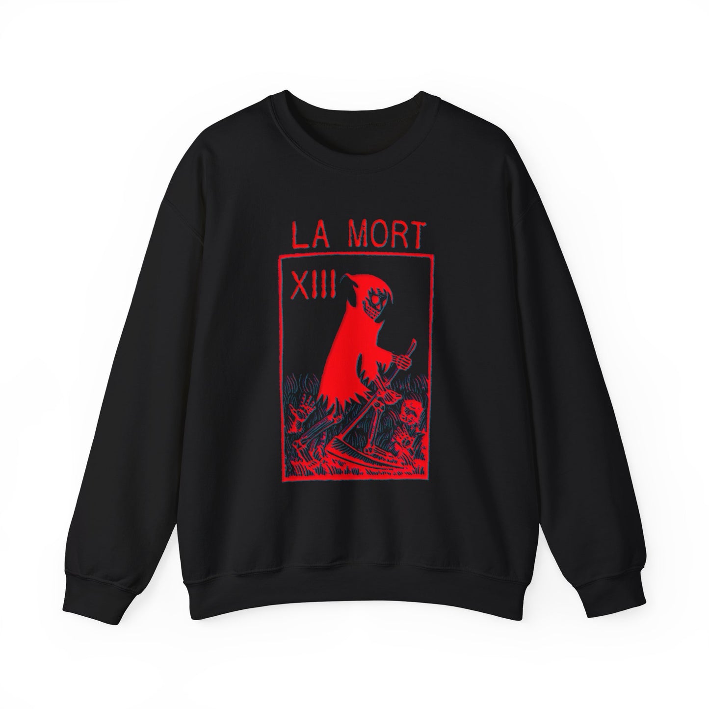 Tarot Card Unisex Sweatshirt, Gothic La Mort Design, Pullover Jumper, Occult Clothing, Dark Crewneck Top, Witchy Apparel