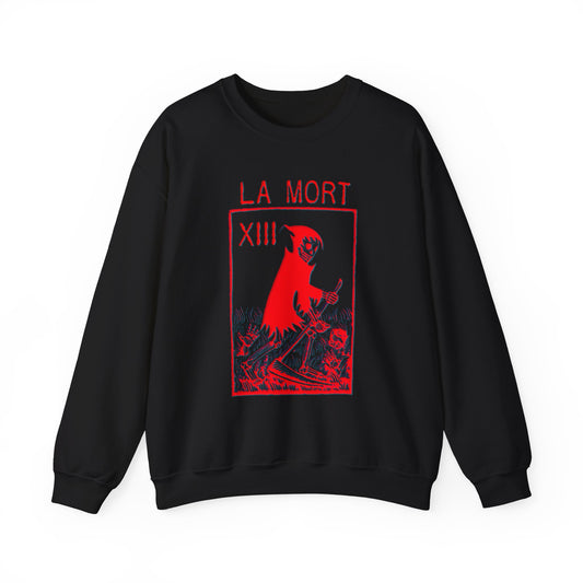 Tarot Card Unisex Sweatshirt, Gothic La Mort Design, Pullover Jumper, Occult Clothing, Dark Crewneck Top, Witchy Apparel