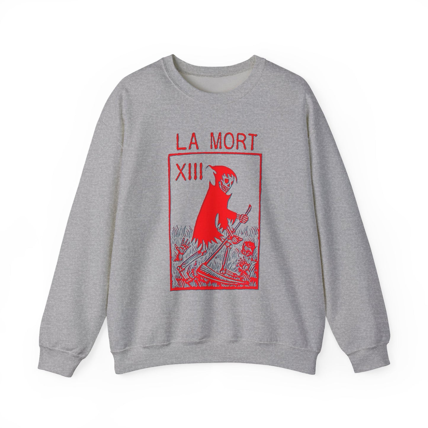 Tarot Card Unisex Sweatshirt, Gothic La Mort Design, Pullover Jumper, Occult Clothing, Dark Crewneck Top, Witchy Apparel