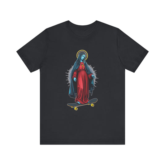 Graphic Tee - Virgin Mary on Skateboard