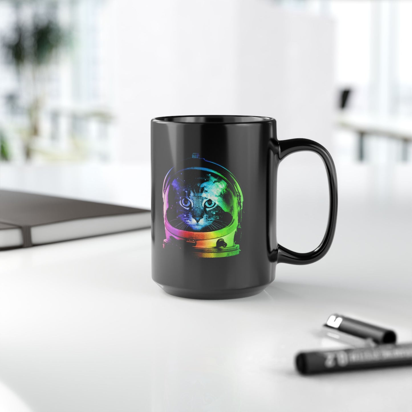 Cosmic Cat Astronaut Mug - Vibrant Space Design (11oz & 15oz)