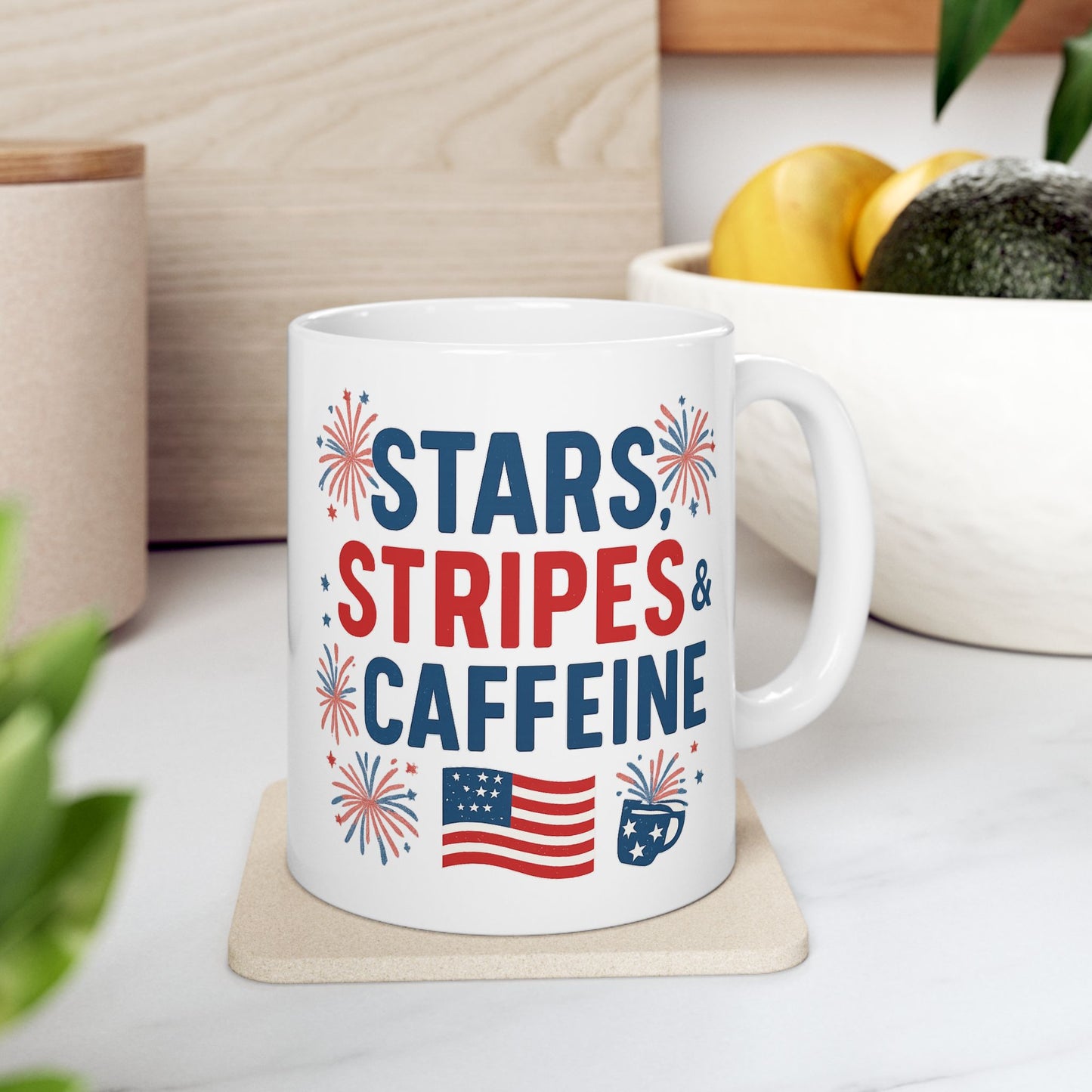 Patriotic Ceramic Mug - Perfect for Coffee Lovers & Celebrating Holidays!
