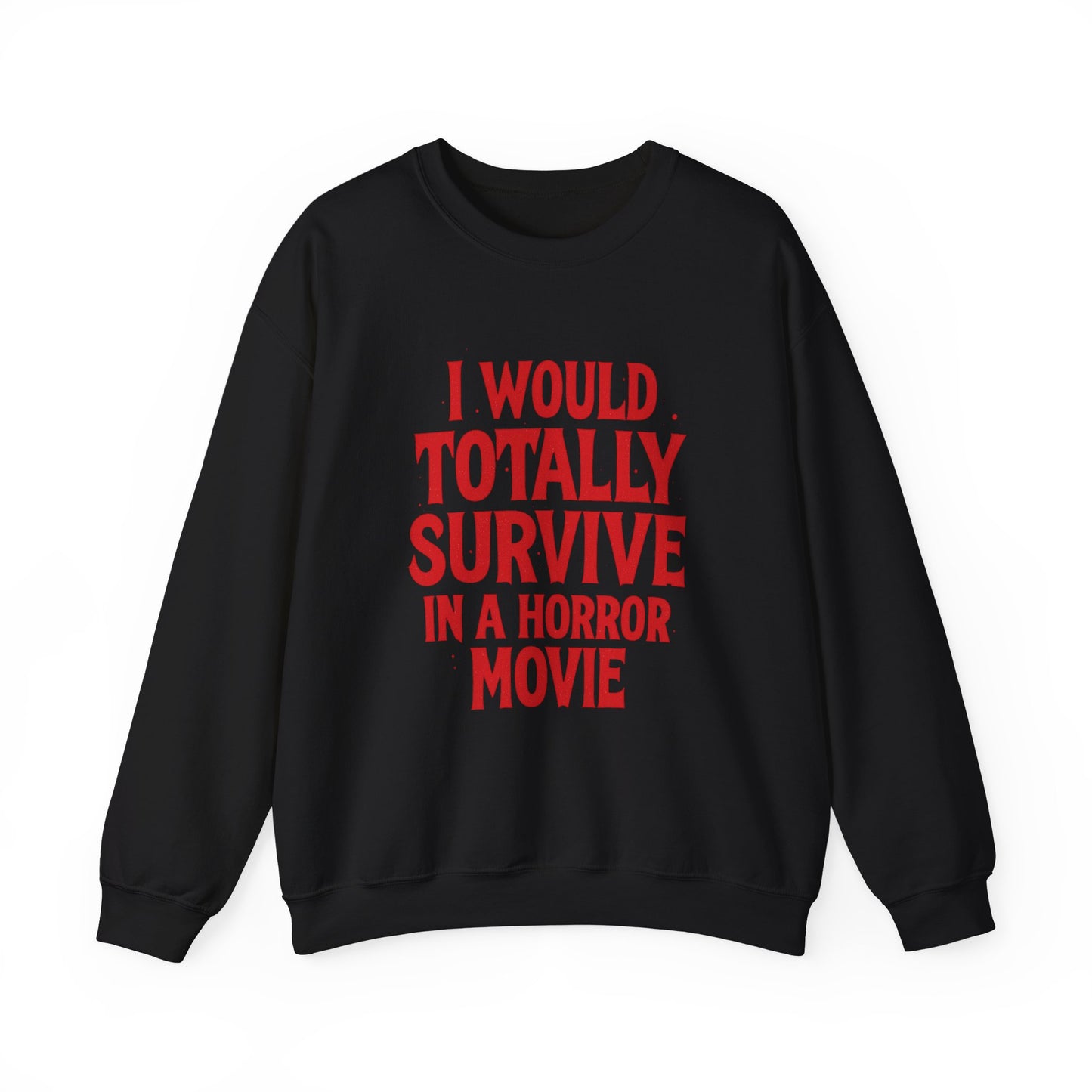 Horror Movie Survivor Sweatshirt, Halloween Crewneck Jumper, Scary Movie Fan Gift, Cozy Movie Night Top, Unisex Fleece Pullover, Horror Buff