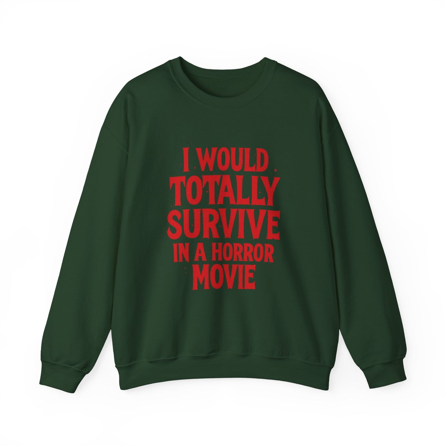 Horror Movie Survivor Sweatshirt, Halloween Crewneck Jumper, Scary Movie Fan Gift, Cozy Movie Night Top, Unisex Fleece Pullover, Horror Buff