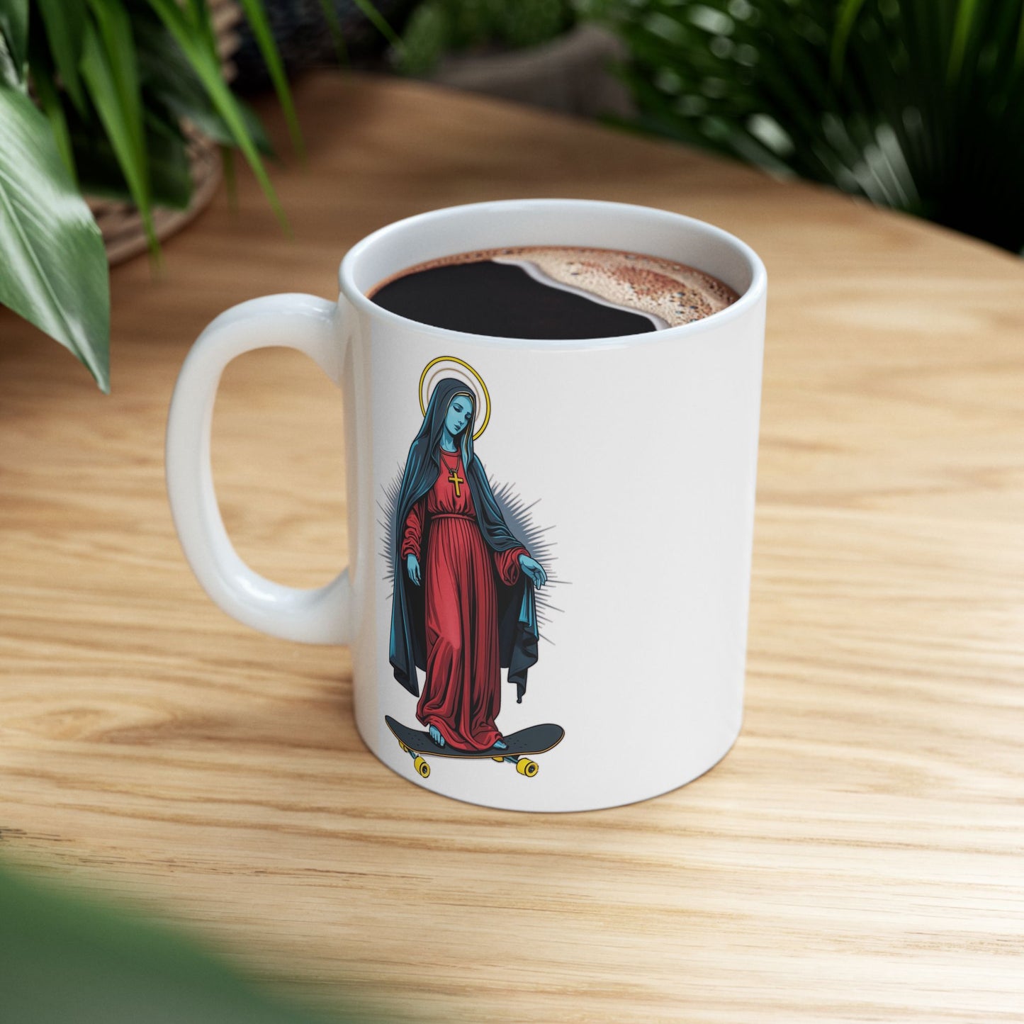 Cool Saint Skateboarder Ceramic Mug - Perfect for Coffee Lovers