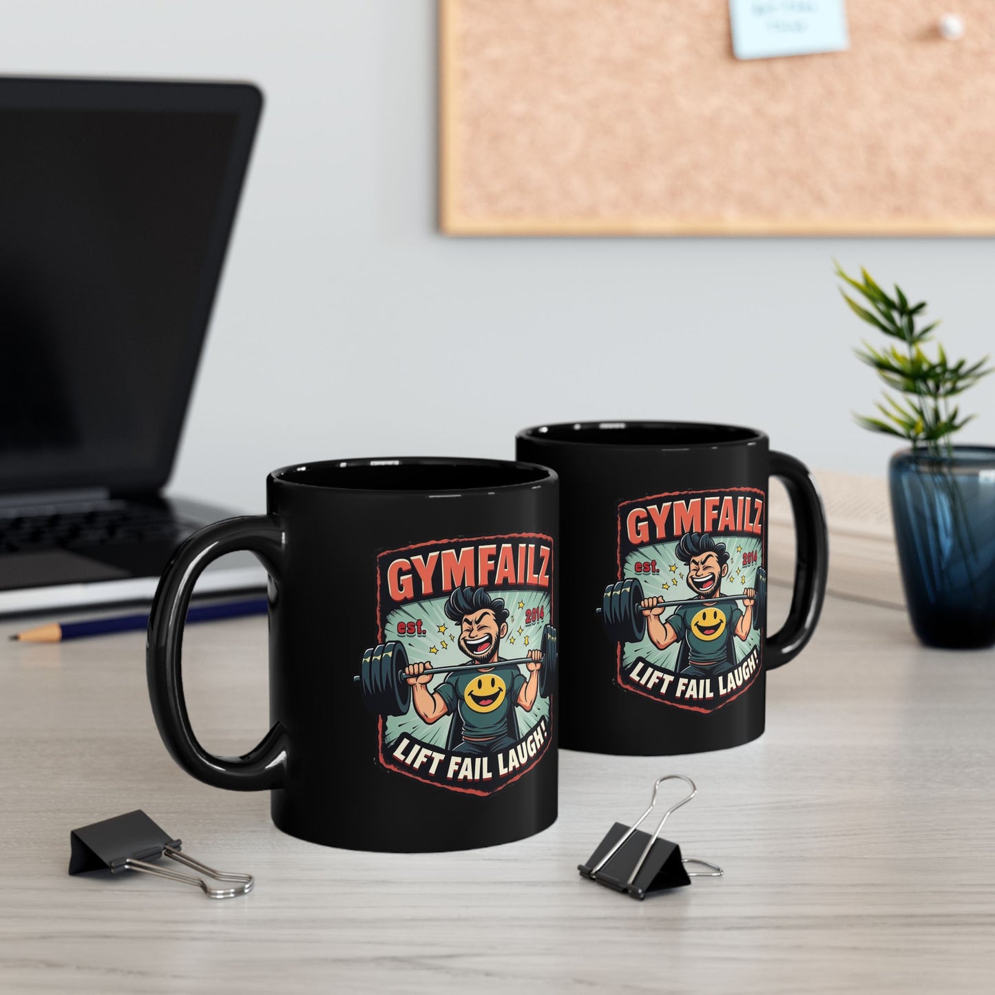 Gym Humor Coffee Mug - Lift Fail Laugh Motivation 11oz & 15oz