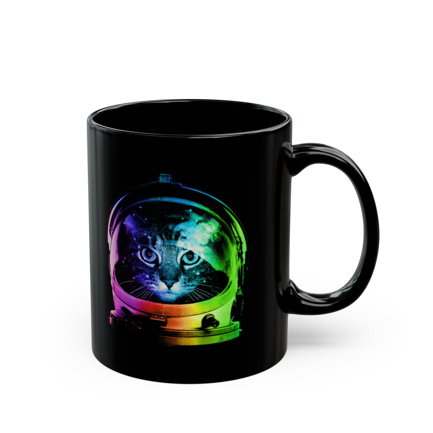 Cosmic Cat Astronaut Mug - Vibrant Space Design (11oz & 15oz)