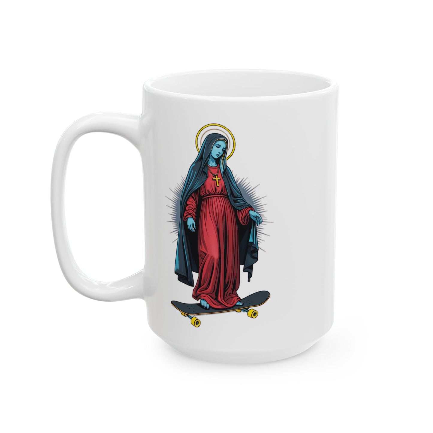 Cool Saint Skateboarder Ceramic Mug - Perfect for Coffee Lovers