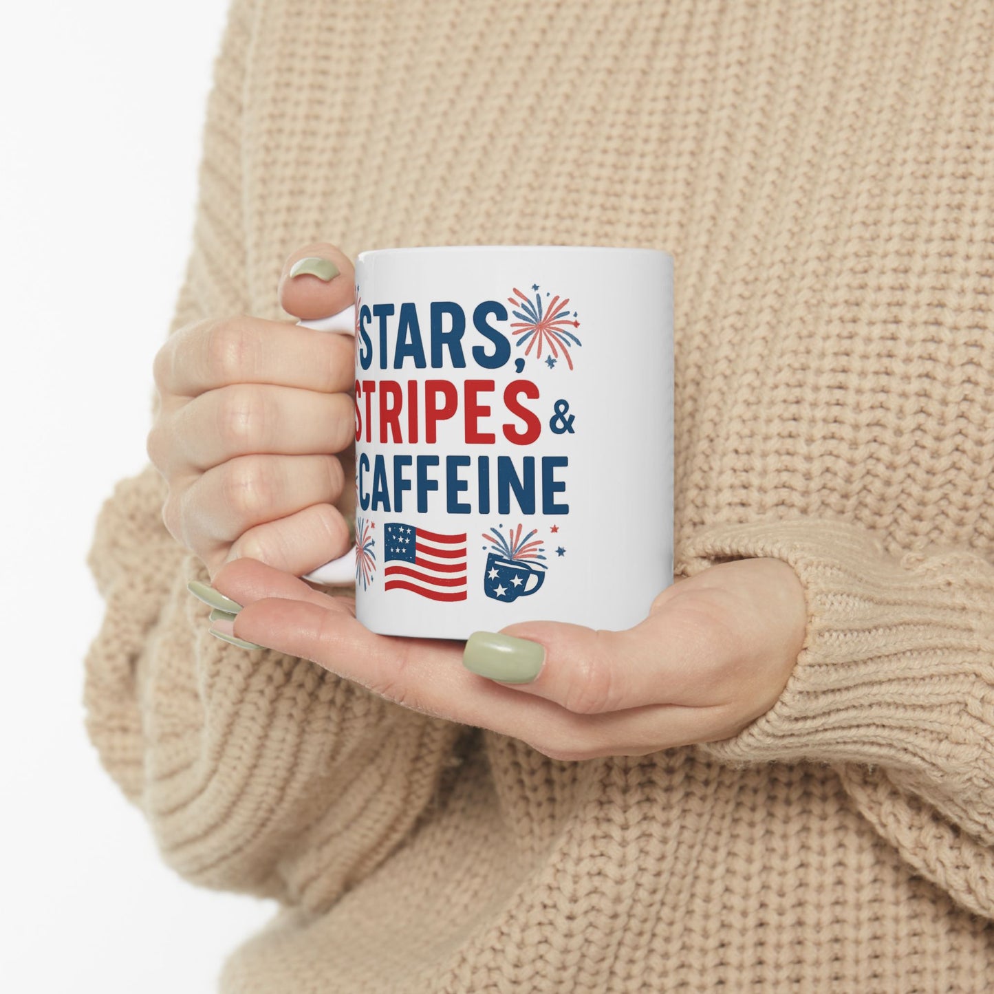 Patriotic Ceramic Mug - Perfect for Coffee Lovers & Celebrating Holidays!
