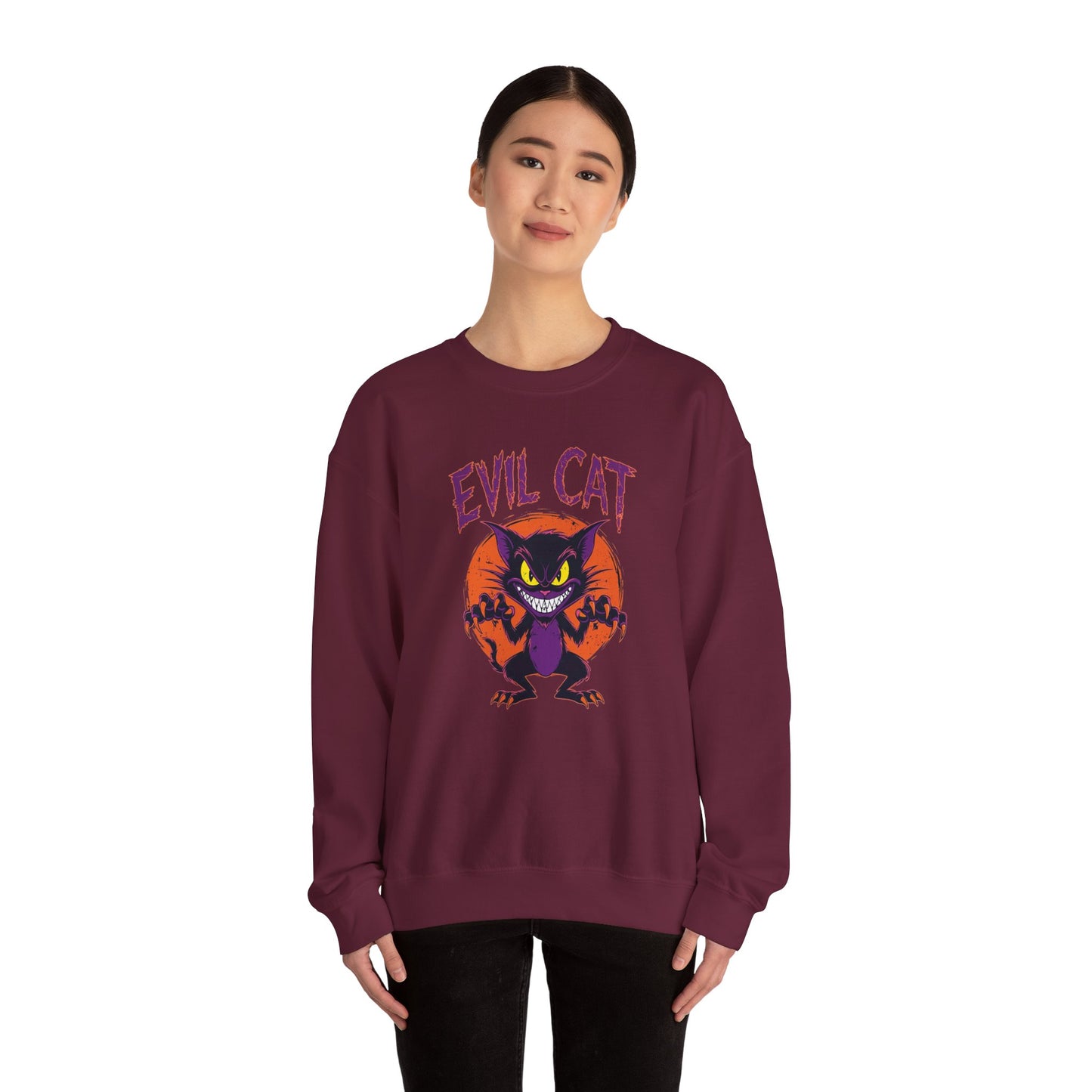 Evil  Cat Unisex Sweatshirt, Funny Cat Lover Gift, Gotham City Theme, Graphic Pullover,Jumper
