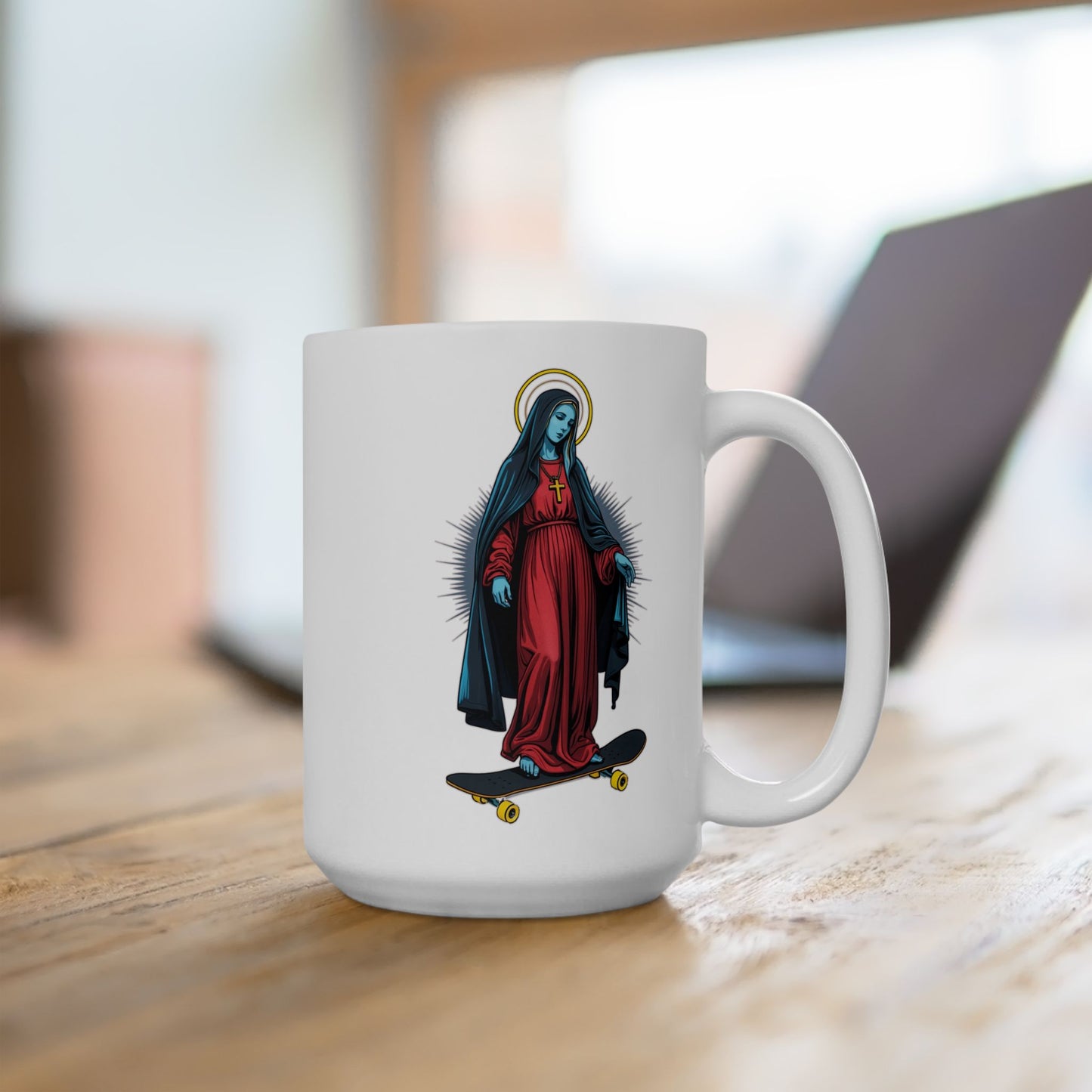 Cool Saint Skateboarder Ceramic Mug - Perfect for Coffee Lovers