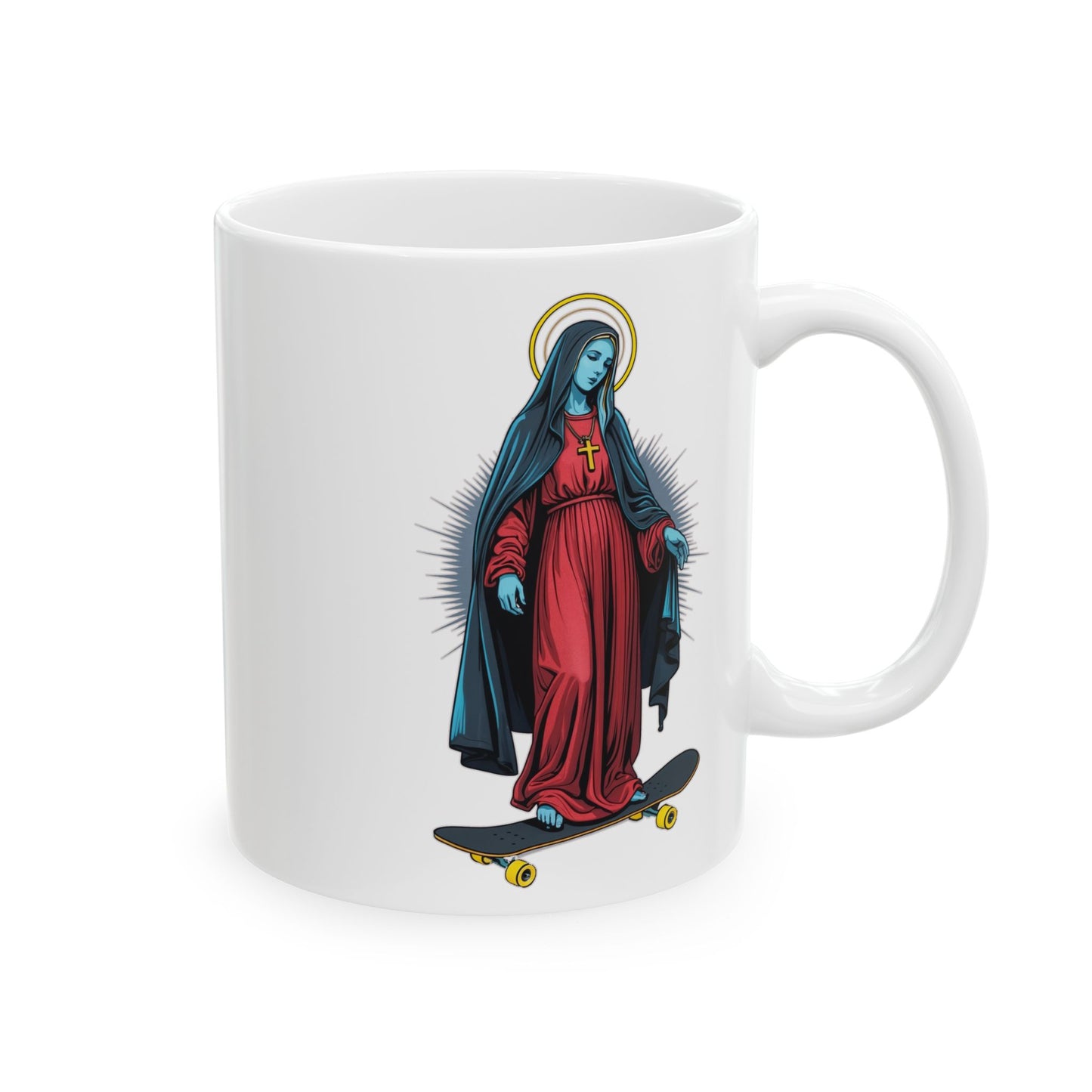 Cool Saint Skateboarder Ceramic Mug - Perfect for Coffee Lovers