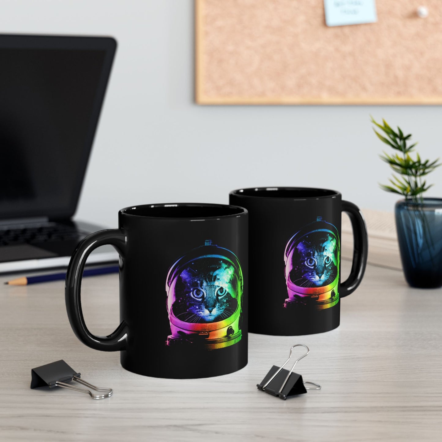 Cosmic Cat Astronaut Mug - Vibrant Space Design (11oz & 15oz)
