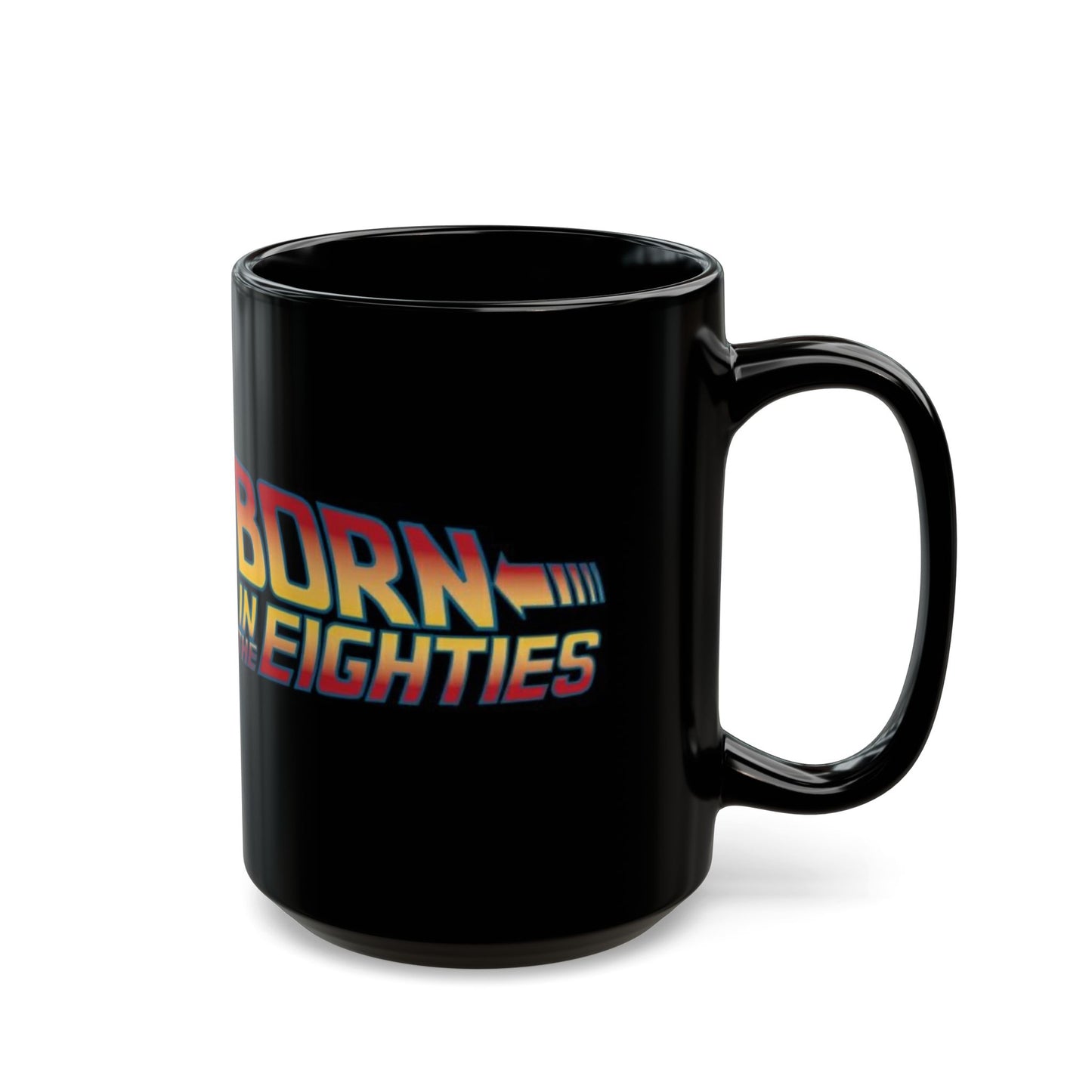 'Born in the Eighties' Black Coffee Mug - Retro Style 11oz & 15oz