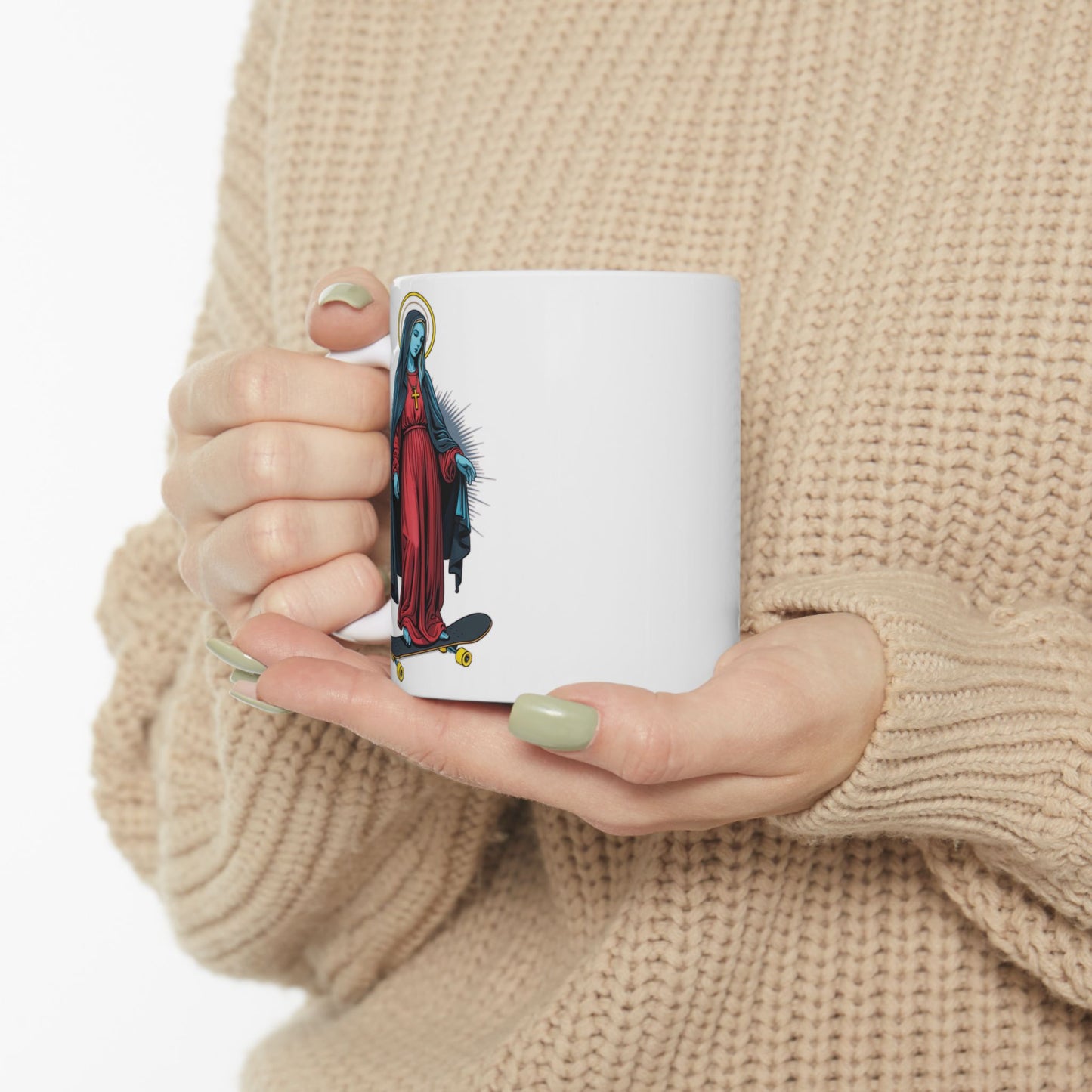 Cool Saint Skateboarder Ceramic Mug - Perfect for Coffee Lovers