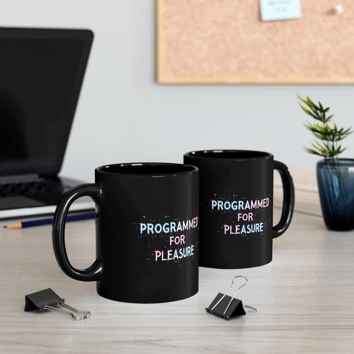 Programmed for Pleasure Black Mug - 11oz & 15oz - Perfect Gift for Tech Lovers