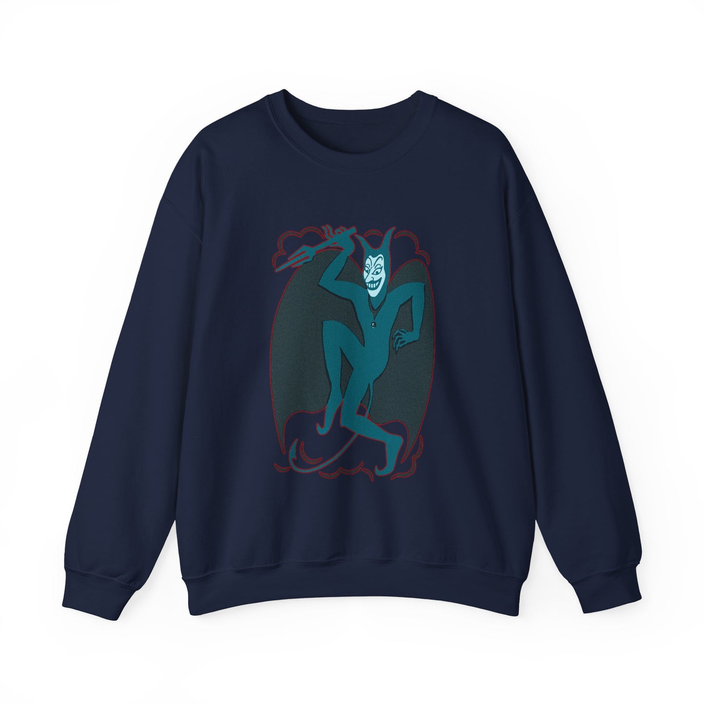 Vintage Devil Dancing Sweatshirt, Retro Demon Graphical Jumper, Devil Illustration Top, Gothic Devil Print Sweater, Demon Dance Pullover,