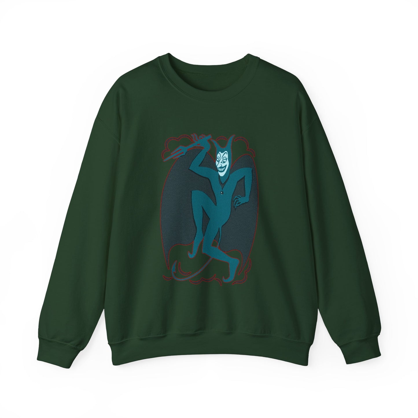 Vintage Devil Dancing Sweatshirt, Retro Demon Graphical Jumper, Devil Illustration Top, Gothic Devil Print Sweater, Demon Dance Pullover,