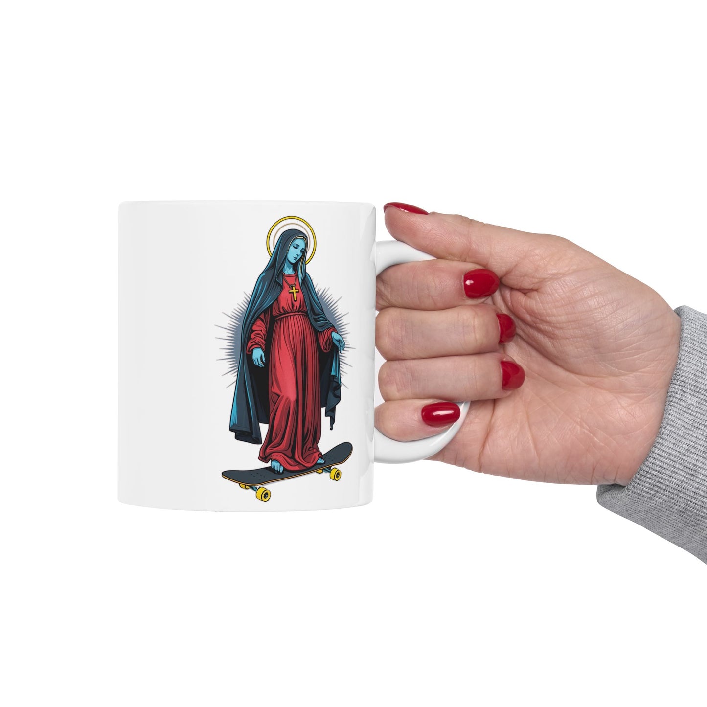 Cool Saint Skateboarder Ceramic Mug - Perfect for Coffee Lovers