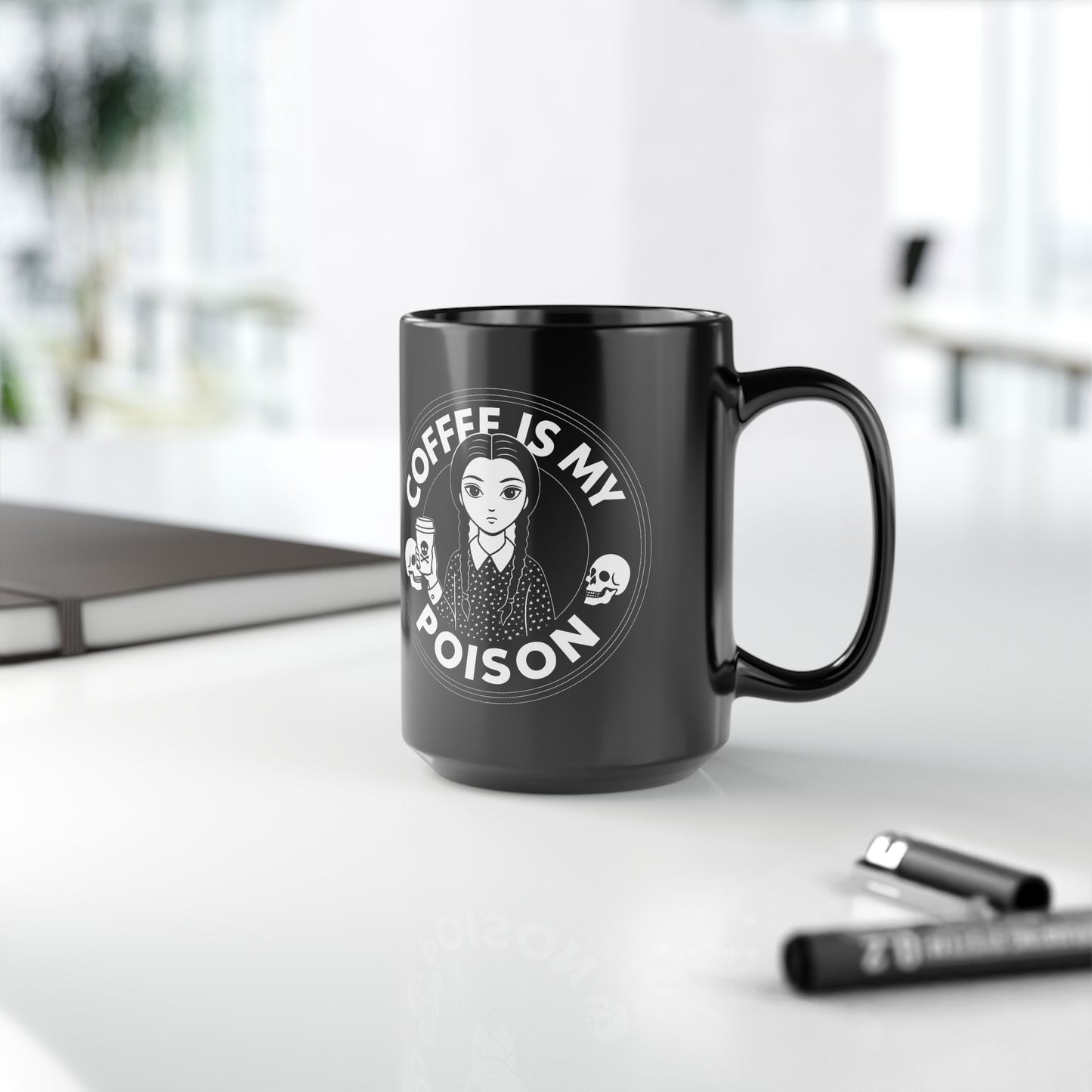 Coffee Is My Poison Black Mug - Perfect Gift for Coffee Lovers - 11oz & 15oz
