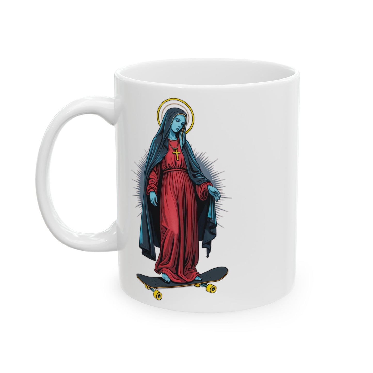 Cool Saint Skateboarder Ceramic Mug - Perfect for Coffee Lovers