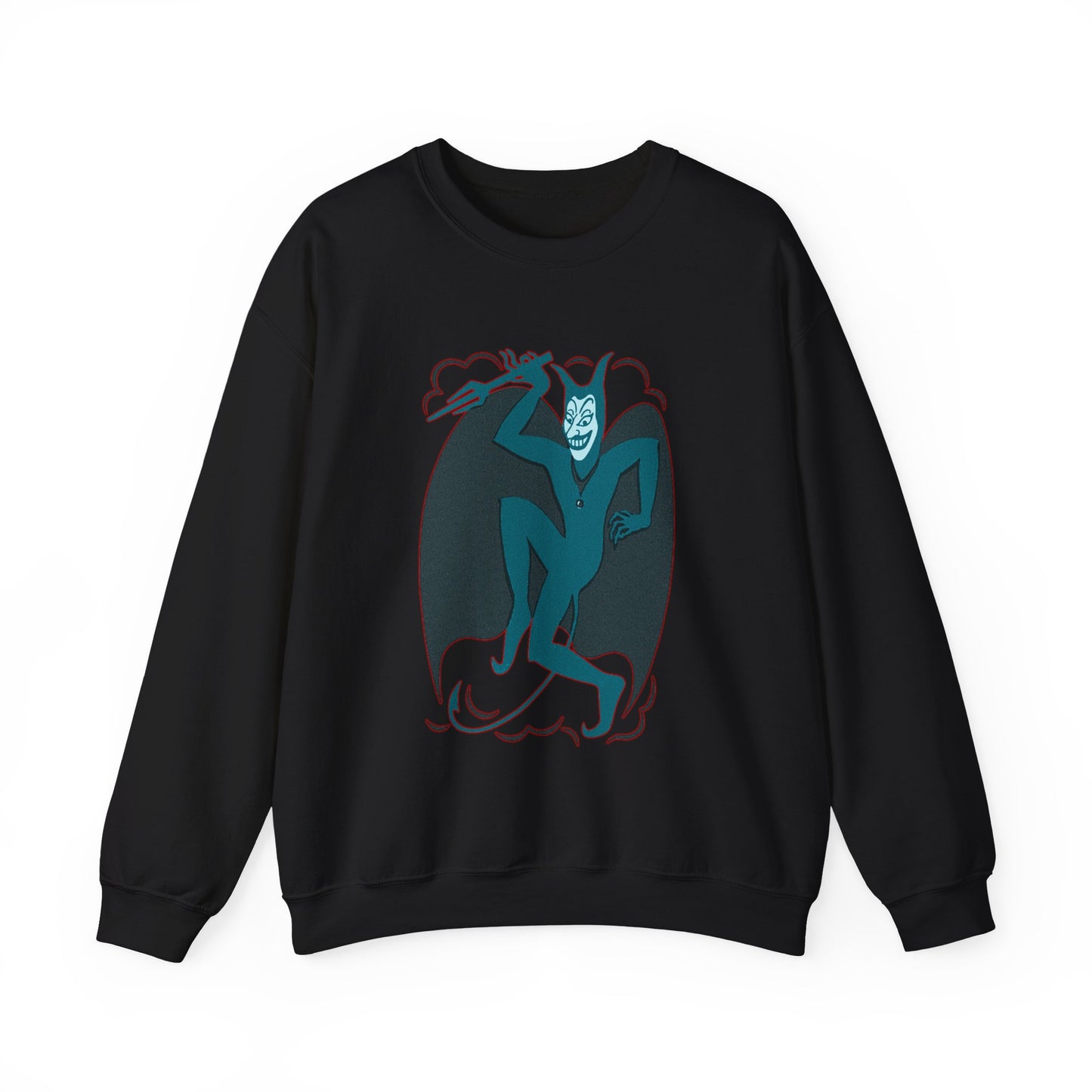 Vintage Devil Dancing Sweatshirt, Retro Demon Graphical Jumper, Devil Illustration Top, Gothic Devil Print Sweater, Demon Dance Pullover,