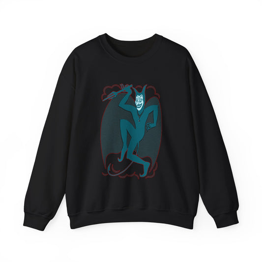 Vintage Devil Dancing Sweatshirt, Retro Demon Graphical Jumper, Devil Illustration Top, Gothic Devil Print Sweater, Demon Dance Pullover,
