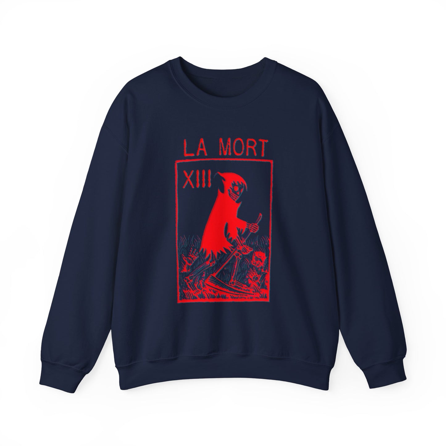 Tarot Card Unisex Sweatshirt, Gothic La Mort Design, Pullover Jumper, Occult Clothing, Dark Crewneck Top, Witchy Apparel