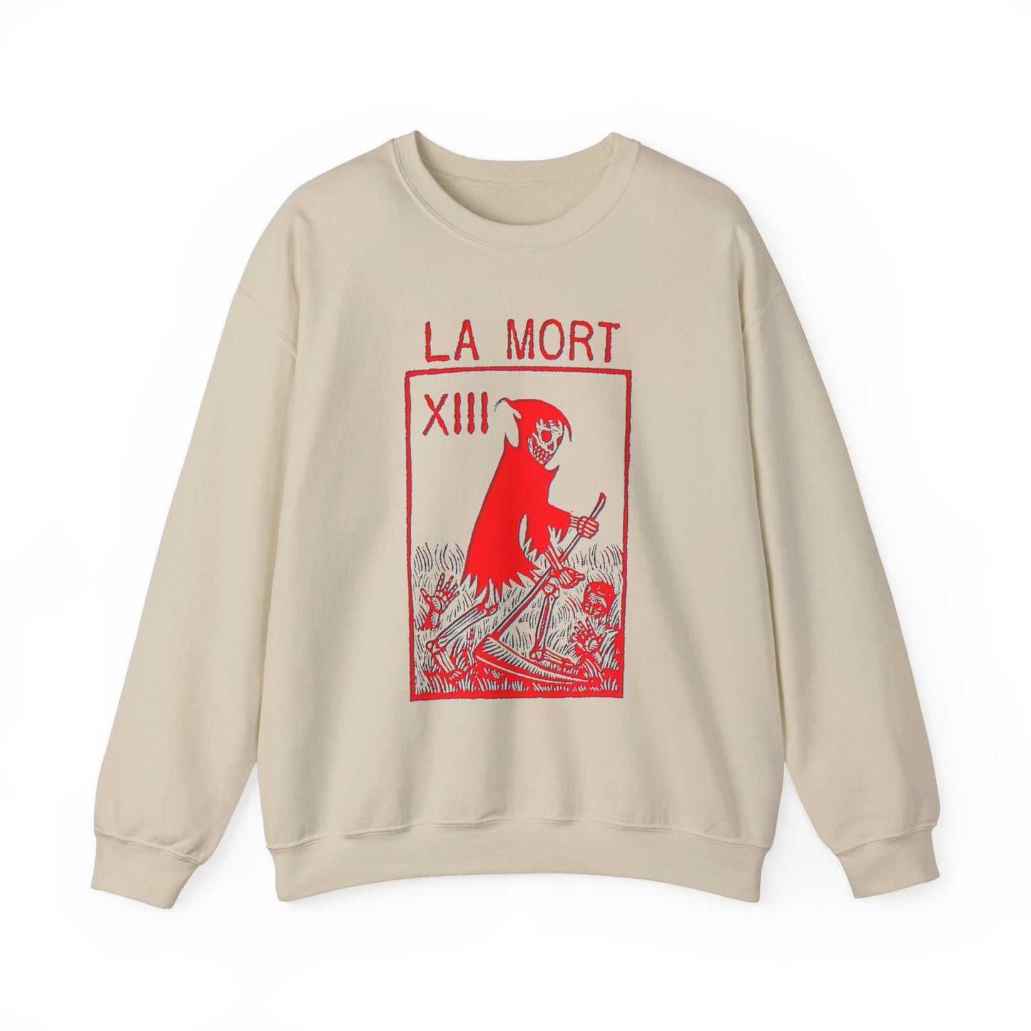 Tarot Card Unisex Sweatshirt, Gothic La Mort Design, Pullover Jumper, Occult Clothing, Dark Crewneck Top, Witchy Apparel