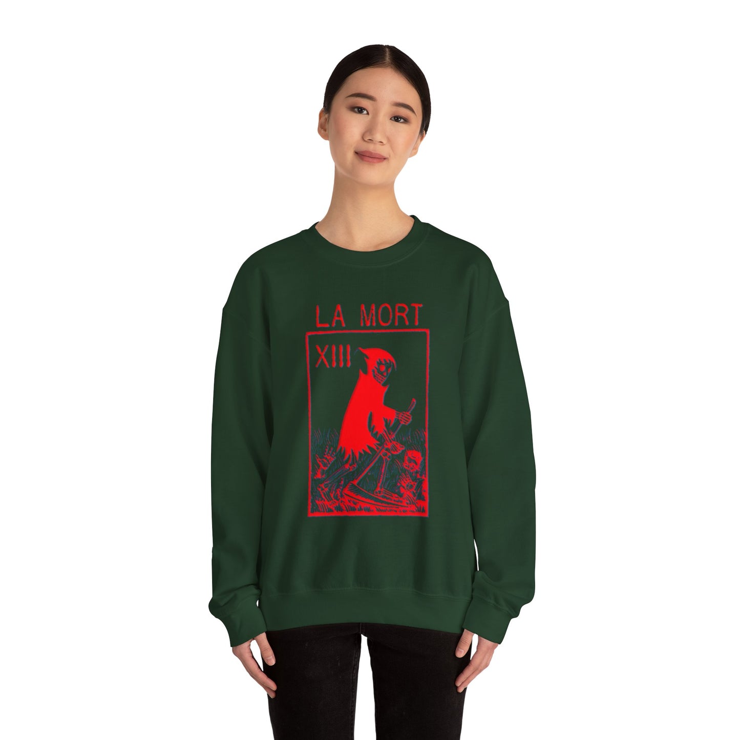 Tarot Card Unisex Sweatshirt, Gothic La Mort Design, Pullover Jumper, Occult Clothing, Dark Crewneck Top, Witchy Apparel