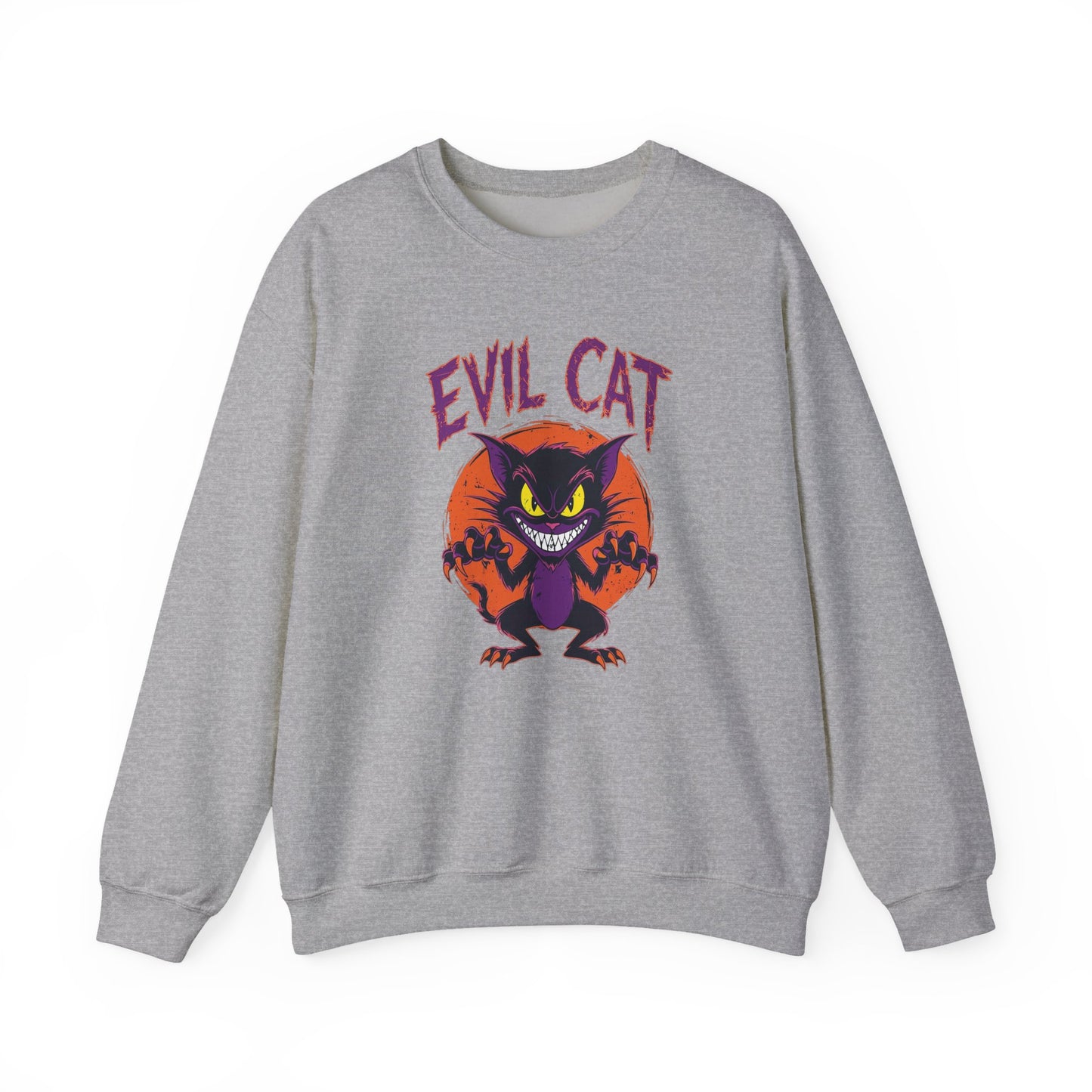Evil  Cat Unisex Sweatshirt, Funny Cat Lover Gift, Gotham City Theme, Graphic Pullover,Jumper