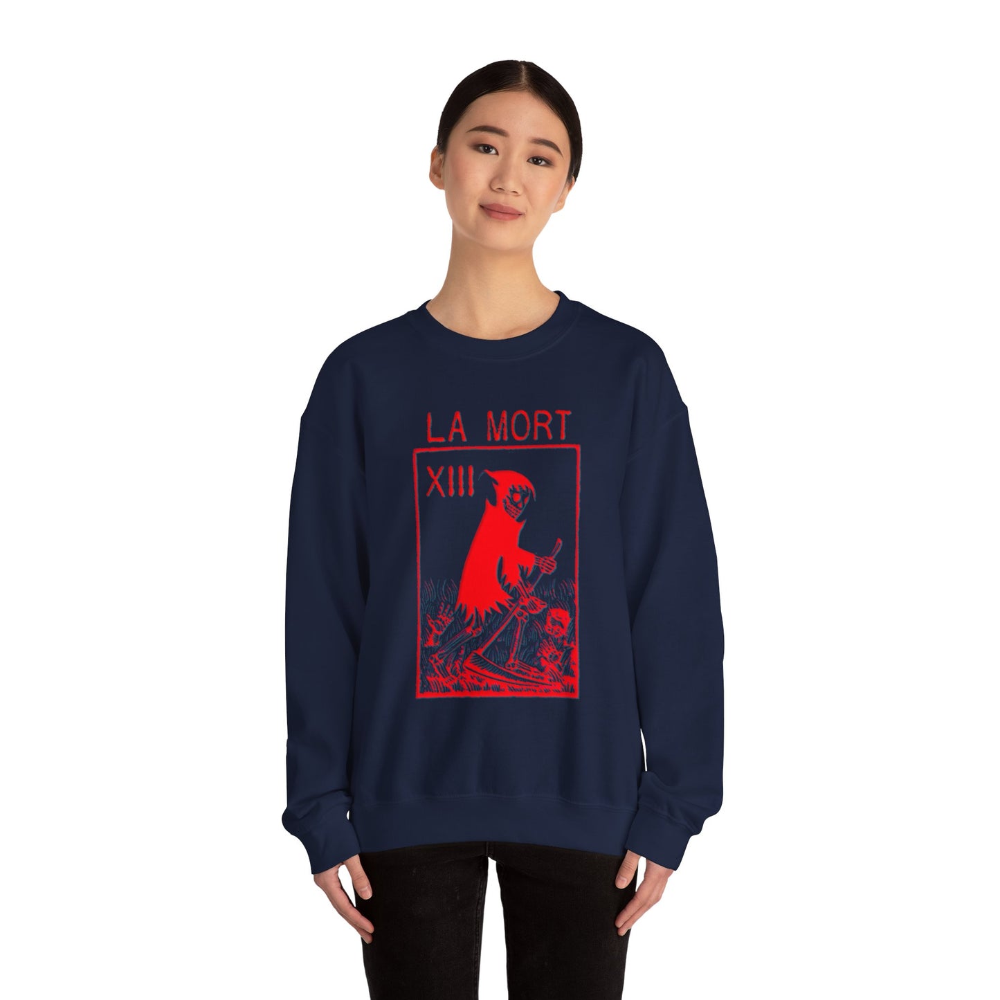 Tarot Card Unisex Sweatshirt, Gothic La Mort Design, Pullover Jumper, Occult Clothing, Dark Crewneck Top, Witchy Apparel